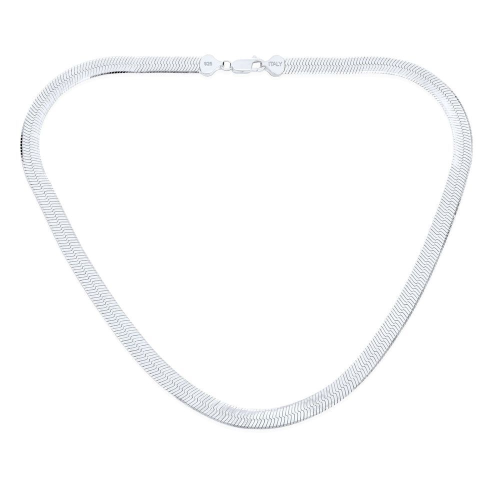 Sterling Silver Flexible Herringbone Snake Chain Necklace